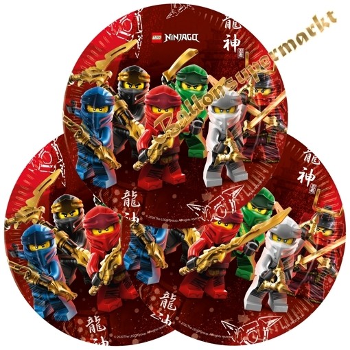BRTNUP Ninjago Party Set - 12 Stirnbänder + Geburtstagsbanner Kindergeburtstag