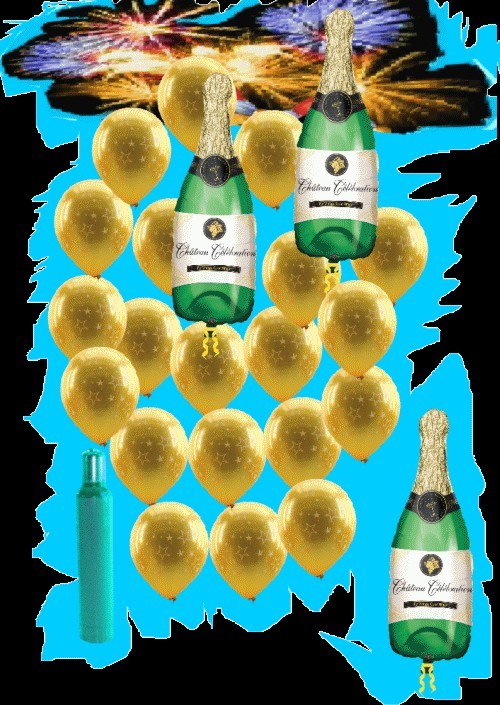 Prost Neujahr Small - Prost Neujahr - Silvester mit Ballons - Silvester