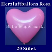 20 Stück Luftballons Herz rosa 
