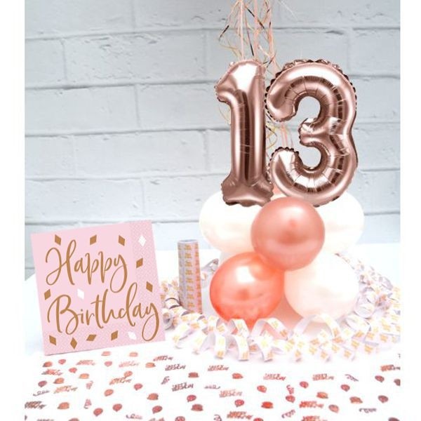 Partydeko-Set zum 13. Geburtstag, inklusive Heliumballon