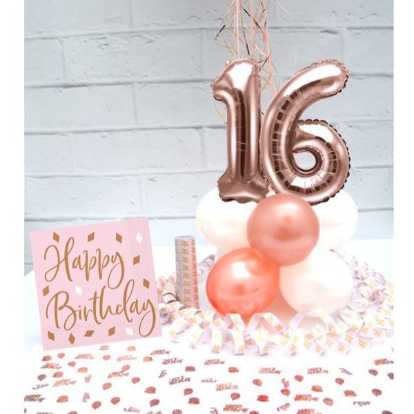 PartydekoSet zum 16. Geburtstag, inklusive Heliumballon