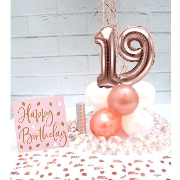 Partydeko-Set zum 19. Geburtstag, inklusive Heliumballon