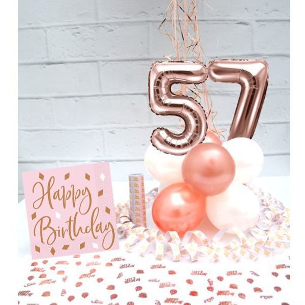 75. Geburtstag Deko-Set In Roségold – Service Für 30 Personen, Vintage-Design
