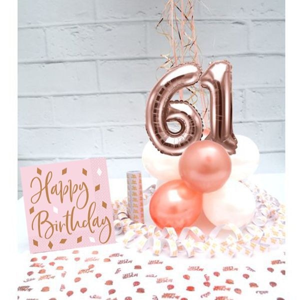 Partydeko-Set zum 61. Geburtstag, inklusive Heliumballon