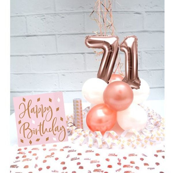 PartydekoSet zum 71. Geburtstag, inklusive Heliumballon