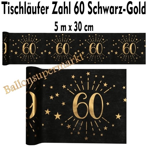 60. Geburtstag Tischläufer Rolle – Goldener Glitzer-Deko-Hingucker, 28 Cm X 10 M