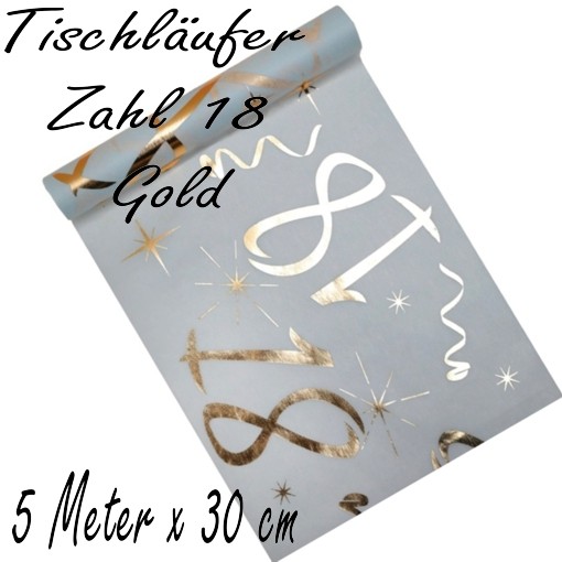 Tischdecke Zahl 18 Gold Tischdekoration Zum 18 Geburtstag
