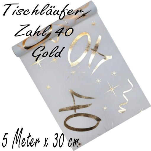 Tischdecke Zahl 40 Gold Tischdekoration Zum 40 Geburtstag