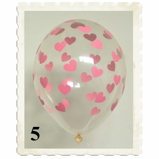 5 Stück Luftballons Happy Birthday Latexballons Rosa/Weiß für Geburtstag 30cm Ø 