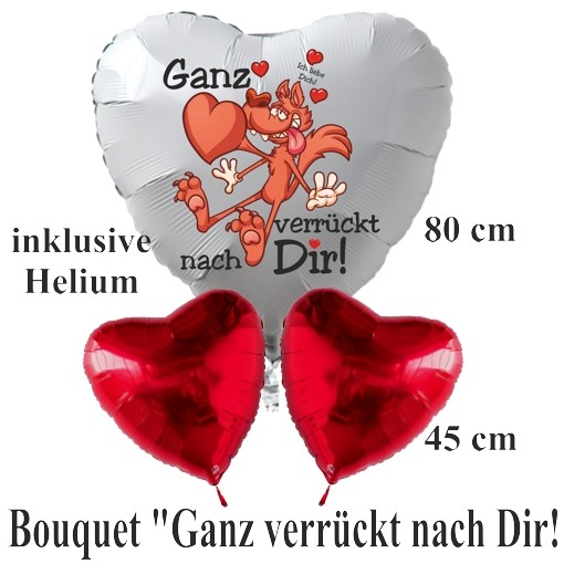 XL Helium Folienballon Dreier Herz Vermisse Dich Valentinstag Geschenk 