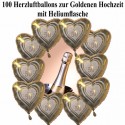 100 Ballons aus Folie, Goldene Hochzeit, mit dem Helium-Mehrweg-Behälter