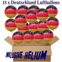 Deutschland Luftballons, 18 Folienballons mit Helium