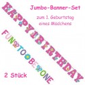 Jumbo-Geburtstagsbanner-Set Sweet Birthday Girl