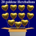 Golden Hearts Folienballons 20 Stück Herzluftballons mit Helium