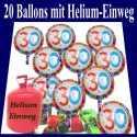 Helium- Einwegbehälter mit 20 Geburtstag 30 Glückwünschen