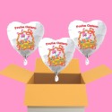 3 Osterhasen Luftballons aus Folie mit Helium, Osterkorb mit Ostereiern, Frohe Ostern, 