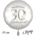 Herzlichen Glückwunsch Boho. Großer Luftballon zum 30. Geburtstag mit Helium-Ballongas