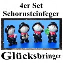 Silvester Dekoration, Glücksbringer-Schornsteinfeger, 4er Set