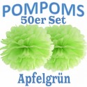 Pompoms, Apfelgrün, 35 cm, 50er Set