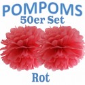 Pompoms, Rot, 35 cm, 50er Set