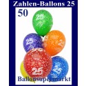 Luftballons, Latexballons 50 Stück  "25"