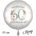 Herzlichen Glückwunsch Boho. Großer Luftballon zum 60. Geburtstag mit Helium-Ballongas