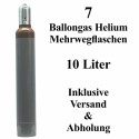 7 Ballongas Helium 10 Liter Mehrwegflaschen