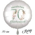 Herzlichen Glückwunsch Boho. Großer Luftballon zum 70. Geburtstag mit Helium-Ballongas