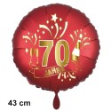 Luftballon aus Folie zum 70. Jubiläum, Satin de Luxe, rot, 43 cm, inklusive Helium-Ballongas