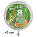 Dinosaurier-Luftballon zum 8. Geburtstag, 43 cm