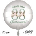 Herzlichen Glückwunsch Boho. Großer Luftballon zum 88. Geburtstag mit Helium-Ballongas