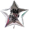Abi 2024, Luftballon mit Helium-Ballongas, Sternballon, silber