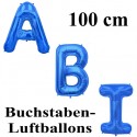 Abi, große Buchstaben-Luftballon aus Folie ohne Helium, Blau, zur Abiturfeier