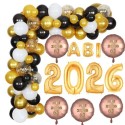 Abitur - Abiparty Deko Set 2026 gold-roségold - 94-teilig