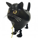 Schwarze Katze, Airwalker Luftballon aus Folie mit Helium