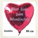 Alles Liebe zum Valentinstag, riesiger Herz-Luftballon mit Helium