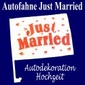 Autofahne Hochzeit, Just Married Dekoration für das Hochzeitsauto