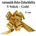 Automatik-Ziehschleifen Gold, 5 cm, 5er Set