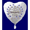 Babyparty Herzluftballon aus Folie, Boy-Junge, inklusive Ballongas Helium