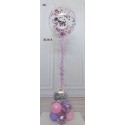 Ballon-Bouquet mit Aqua-Ballon gefüllt mit Konfetti