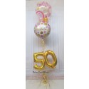 Ballon-Bouquet Pink & Gold Dots