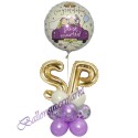 Personalisierte Ballondekoration zur Hochzeit, Just Married Congratulations mit den Initialen des Brautpaares