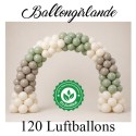 Ballongirlande, Luftballons Vintage: White Sand, Eukalyptus und Stone
