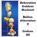 Goldene Hochzeit Dekoration, Ballondekoration 2, Goldene 50