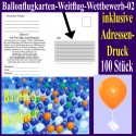 Ballonflugkarte, Ballonflug-Wettbewerb, inklusive Adressendruck, 100 Stück