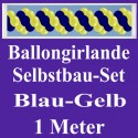 Ballongirlande Blau-Gelb, 1 Meter, Selbstbau-Set mit Dekoscheiben