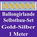 Ballongirlande Gold-Silber, 1 Meter, Selbstbau-Set mit Dekoscheiben