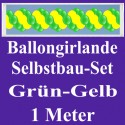 Ballongirlande Grün-Gelb, 1 Meter, Selbstbau-Set mit Dekoscheiben