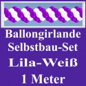 Ballongirlande Lila-Weiß, 1 Meter, Selbstbau-Set mit Dekoscheiben