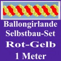 Ballongirlande Rot-Gelb, 1 Meter, Selbstbau-Set mit Dekoscheiben